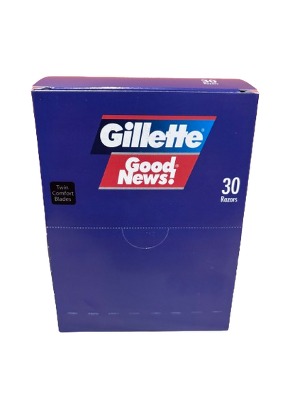 Gillette Good News Disposable Razors Twin BladePivoting Head/Lubrastrip 30' Box