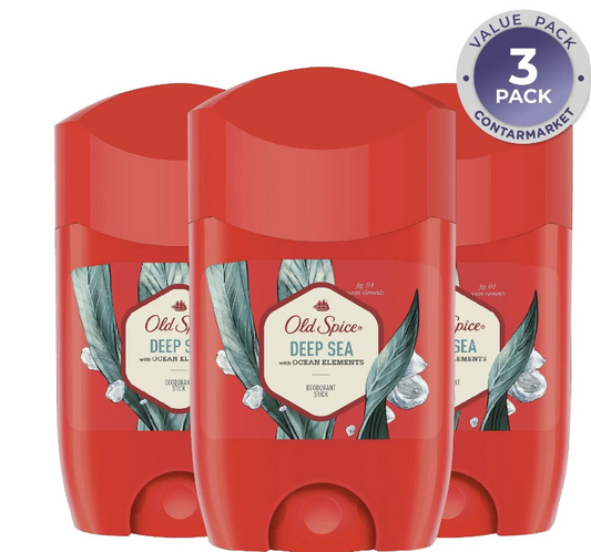 Old Spice Deep Sea Deodorant Stick 50ml (1.69fl oz) - Pack of 3