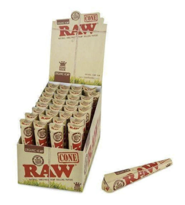 RAW Organic Hemp King Size Cones - 3pk - 32ct