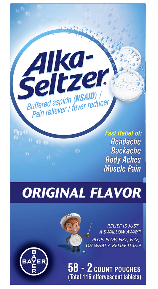 Alka-Seltzer Original, 2 Effervescent Tablets, 58 Pouches