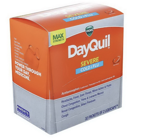 DayQuil Box 32/2'S Pack Dispenser Box.