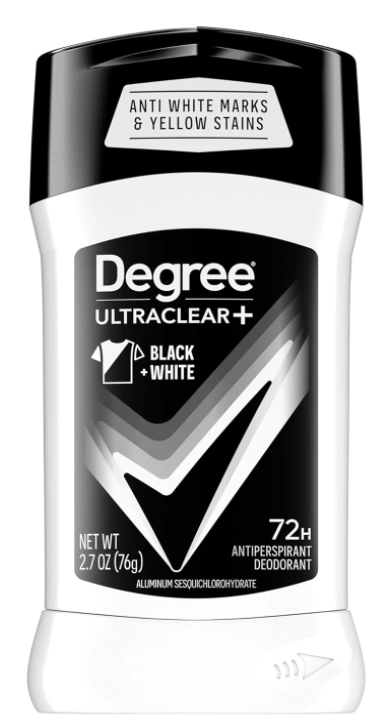 Degree Ultra Clear Black+White Antiperspirant Deodorant Stick 2.7 oz- pack of 3