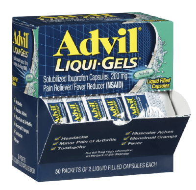 Advil Liqui-Gels Pain Reliever/Fever Reducer 2x50 Packets/Box