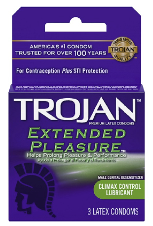 TROJAN- Extended Pleasure Lubricated Condoms 3ct - 6 Pack