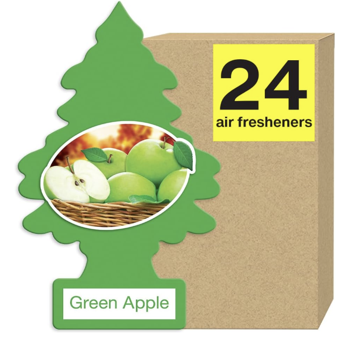 Little Trees Green Apple Air Freshener for Car and Home - 24 pack