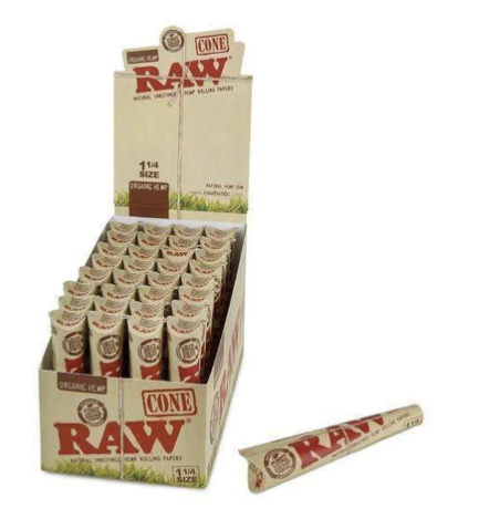 RAW Organic Hemp 1 1/4 Cones - 6pk - 32ct