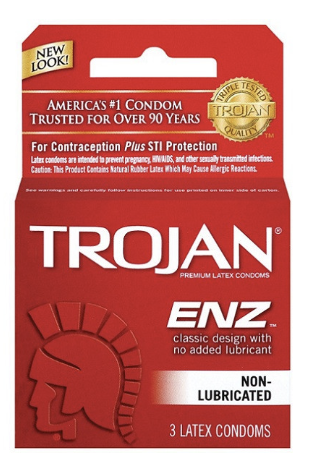 TROJAN- ENZ Non Lub Red Condoms 3ct - 6 pack