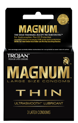 TROJAN- Magnum Thin Black Condoms 3ct - 6 Pack